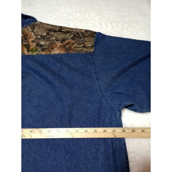 Trebark by Lynch Denim Long Sleeve Shirt with Camouflage Accents Men's Size 2XL - Picture 3 of 7